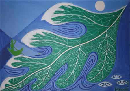 Leafsea_acrylics on canvas painting by meenal