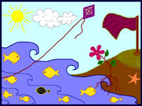 Nine Fish abstract digital artwork by meenal