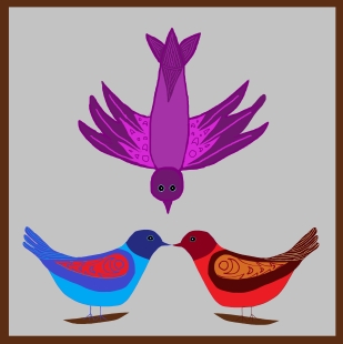 3 birds digital decorative art by meenal