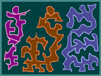 Three Figures_figurative_abstract digital art by meenal