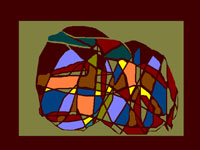 Pondering Heads_figurative_abstract digital art by meenal