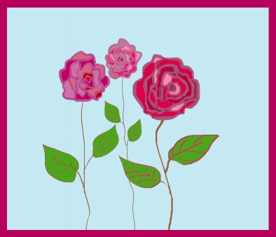 3Roses digital art by contemporary Indian artist meenal