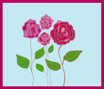 4Roses digital art by contemporary Indian artist meenal