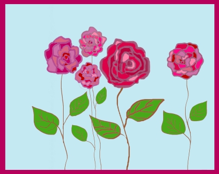 5Roses digital art by contemporary Indian artist meenal