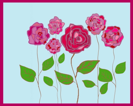 6Roses digital art by contemporary Indian artist meenal