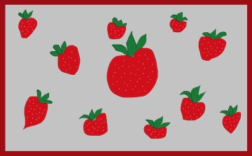strawberries digital art by contemporary Indian artist meenal